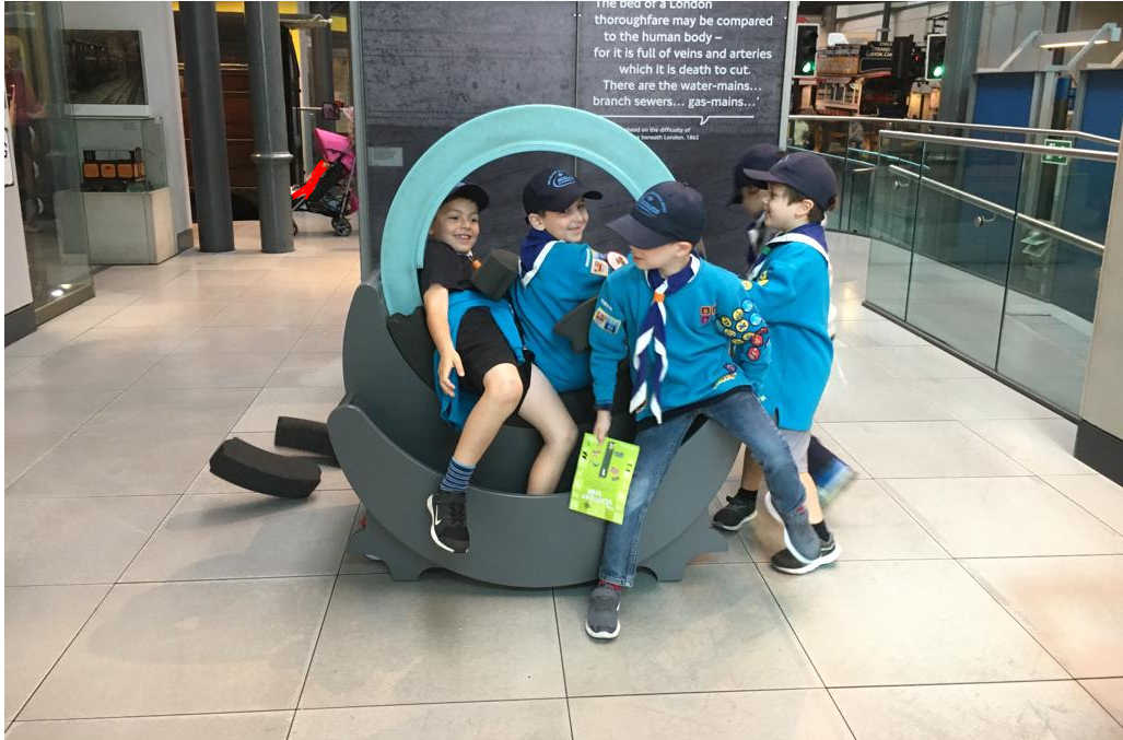 Scouts visit the London Transport Museum